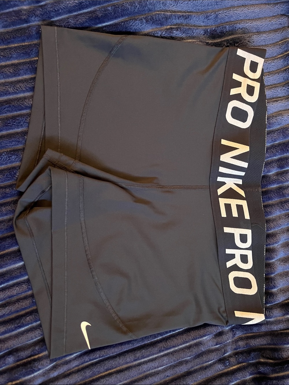 Nike Navy Pro Performance Compression Shorts with White Branding